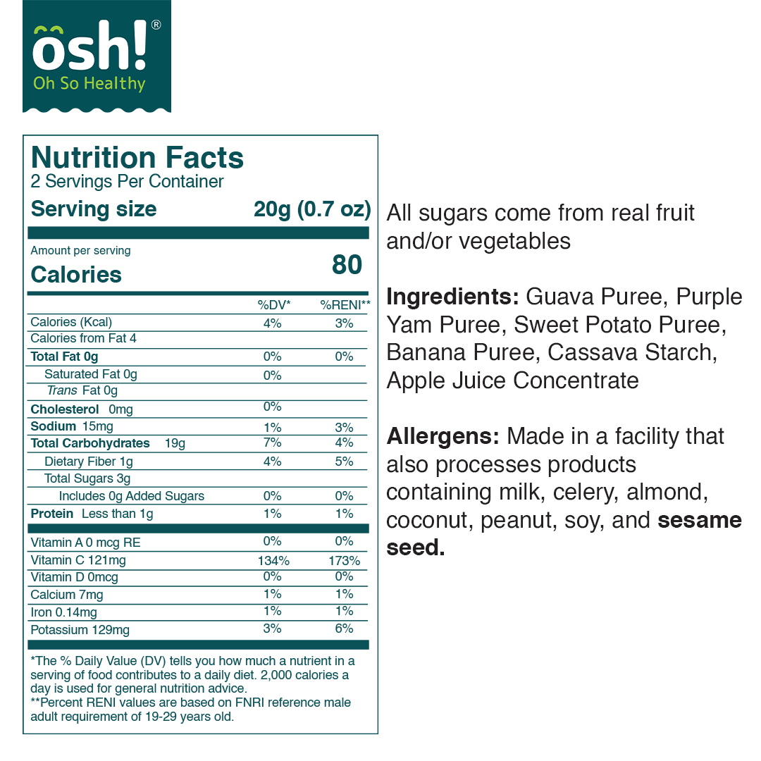 OSH! Guava Purple Yam Banana Crisps 40g