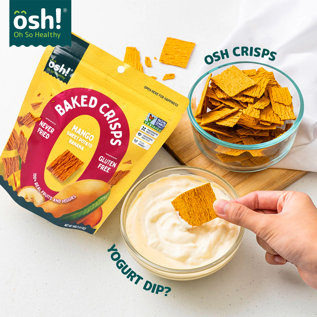 OSH! Mango Sweet Potato Banana Fruit Crisps 40g Pack of 3