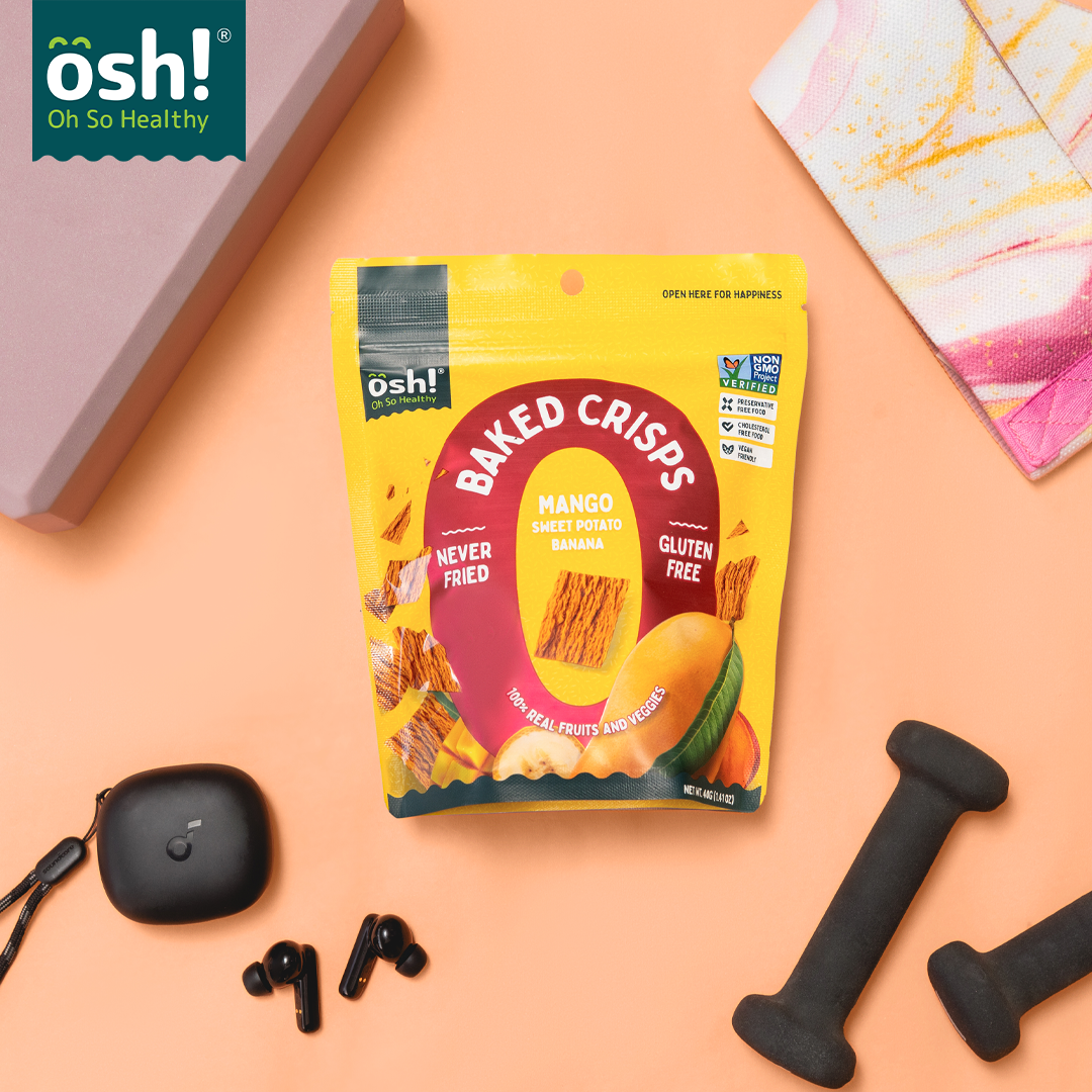 OSH! Mango Sweet Potato Banana Fruit Crisps 40g Pack of 3
