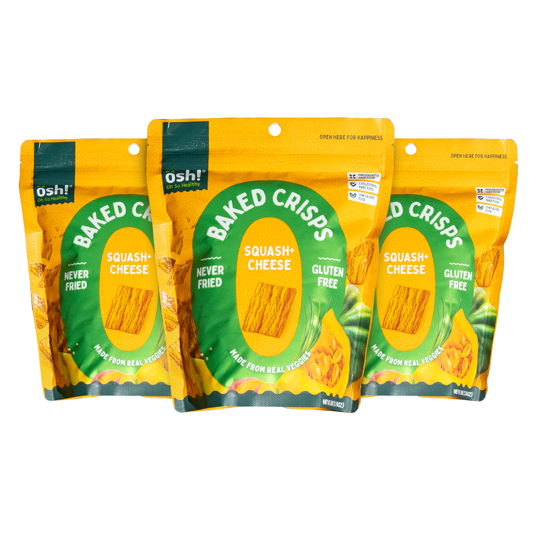 OSH! Squash Cheese Crisps 50g Pack  of 3
