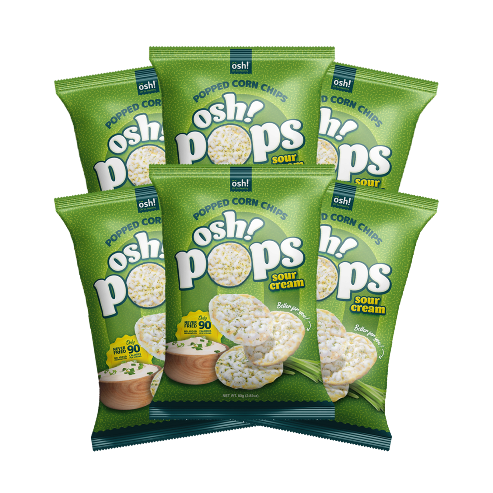Buy 6 OSH! Pops! Sour Cream 80g