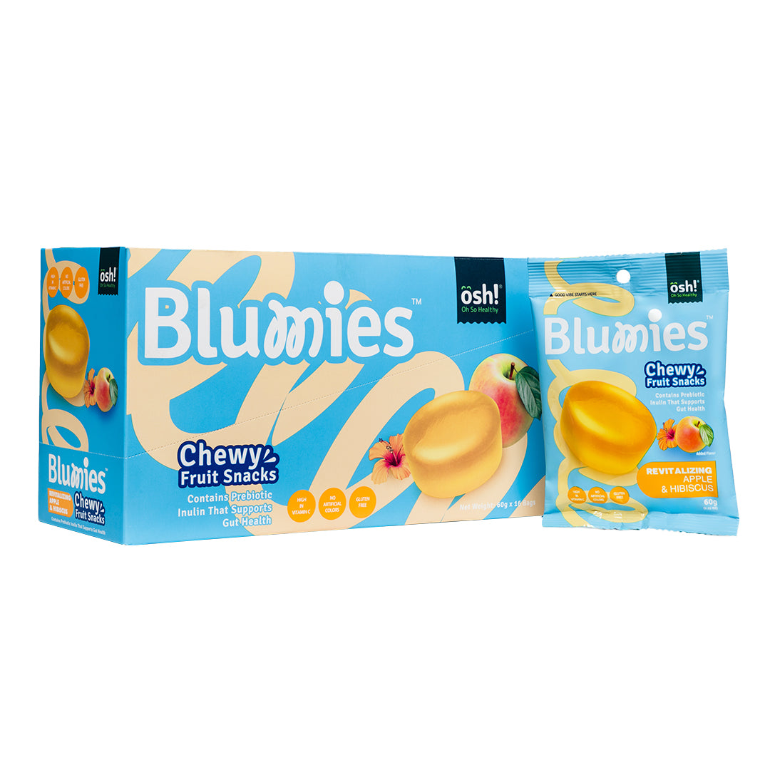 Blumies Chewy Fruit Snacks Revitalizing Apple & Hibiscus 60g x 16 Packs