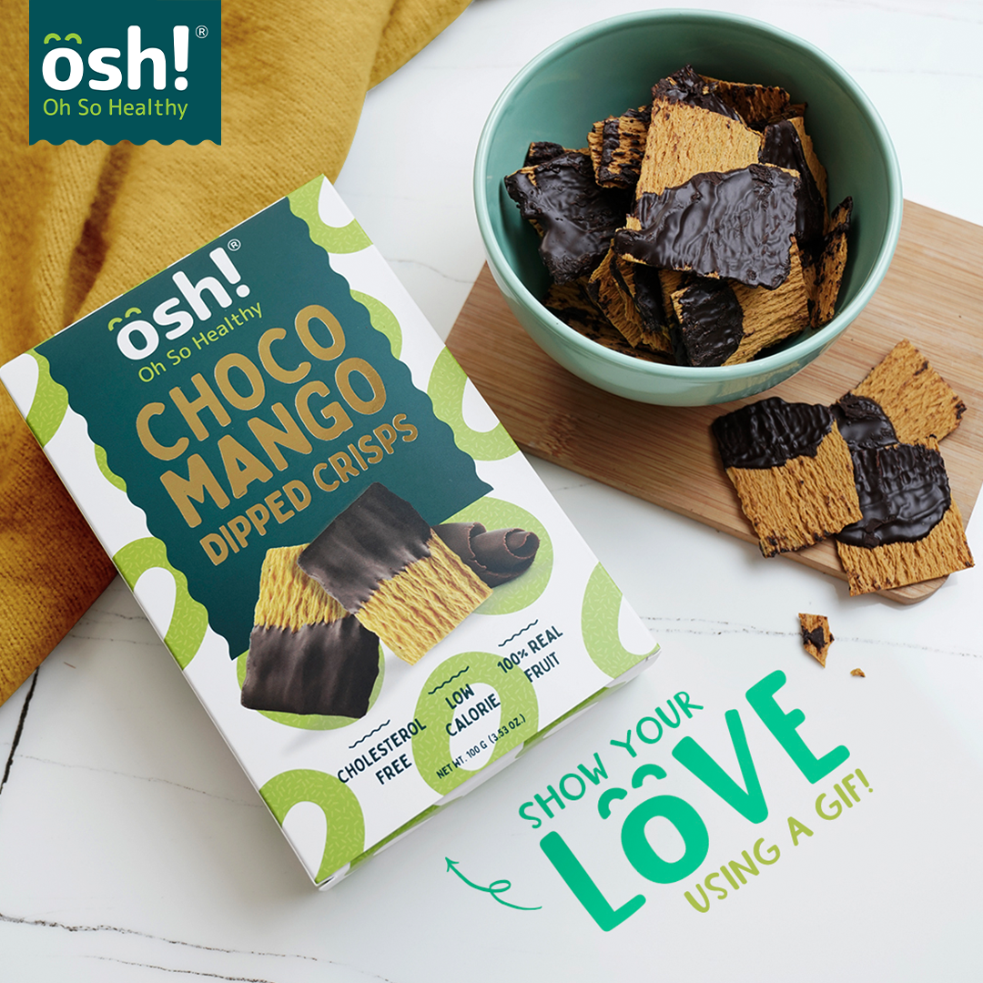 OSH! Dipped Crisps Choco Mango 100g Pack of 2 with Tote Bag