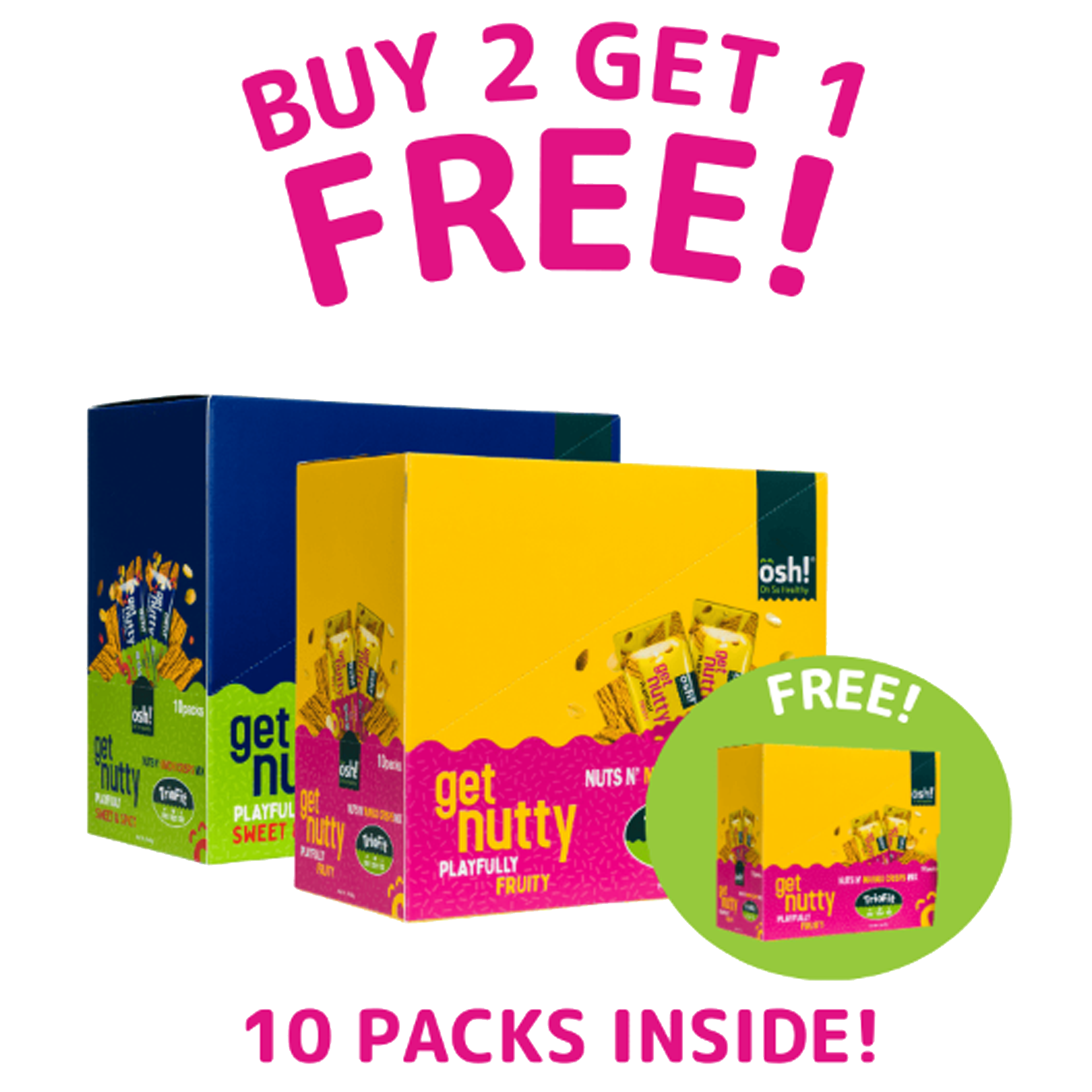 OSH! Get Nutty Fruity Mixed Nuts & Crisps Fruity & Savory 25g