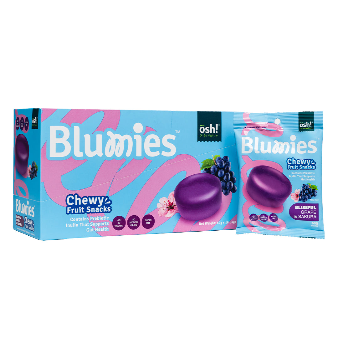 Blumies Chewy Fruit Snacks Blissful Grape & Sakura 60g x 16 Packs