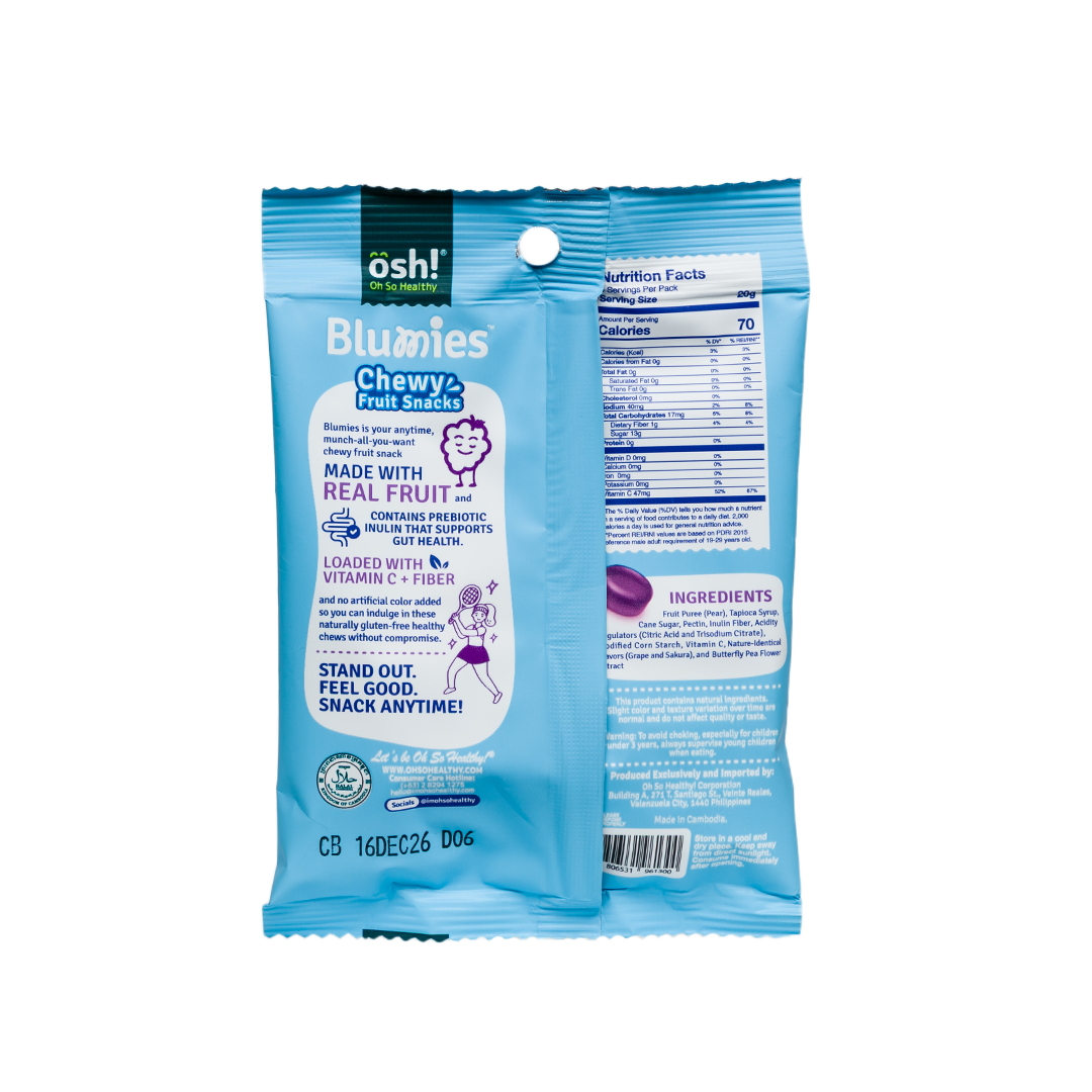Blumies Chewy Fruit Snacks Blissful Grape & Sakura 60g