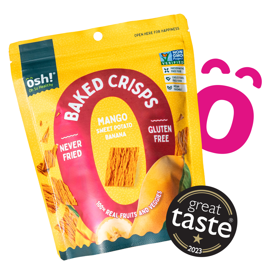 OSH! Mango Sweet Potato Banana Fruit Crisps 40g Pack of 3
