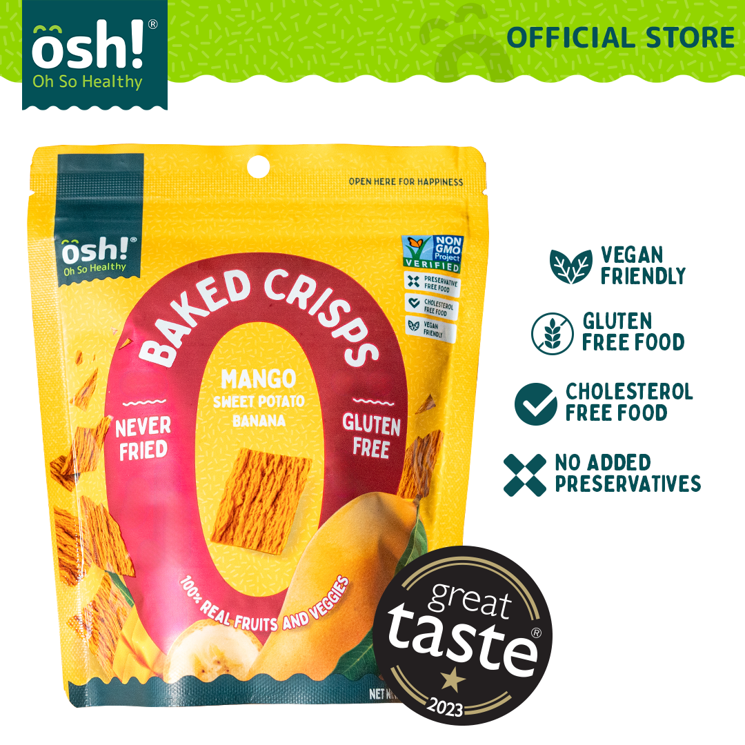 OSH! Mango Sweet Potato Banana Fruit Crisps 40g Pack of 3