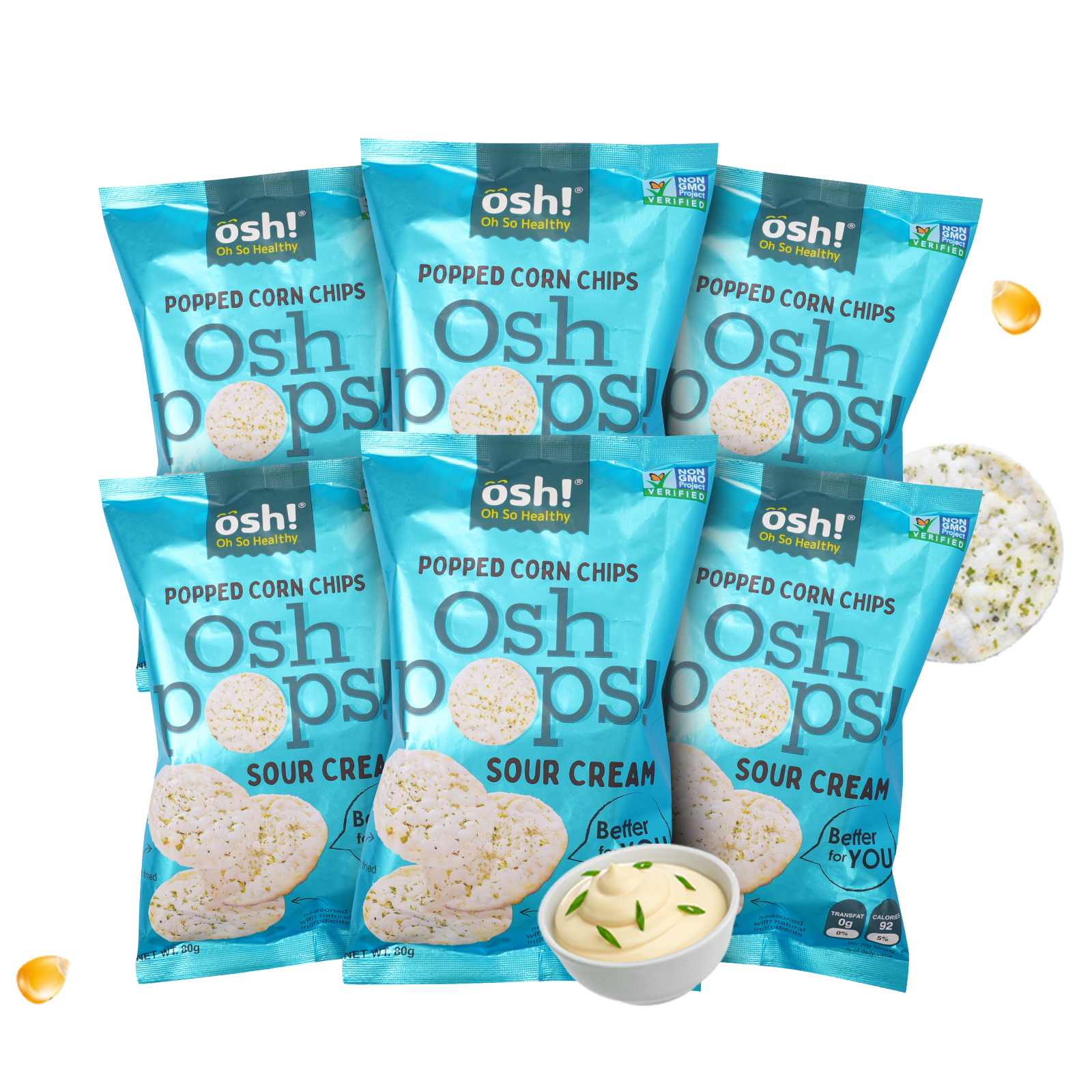 Buy 6 OSH! Pops! Sour Cream 80g