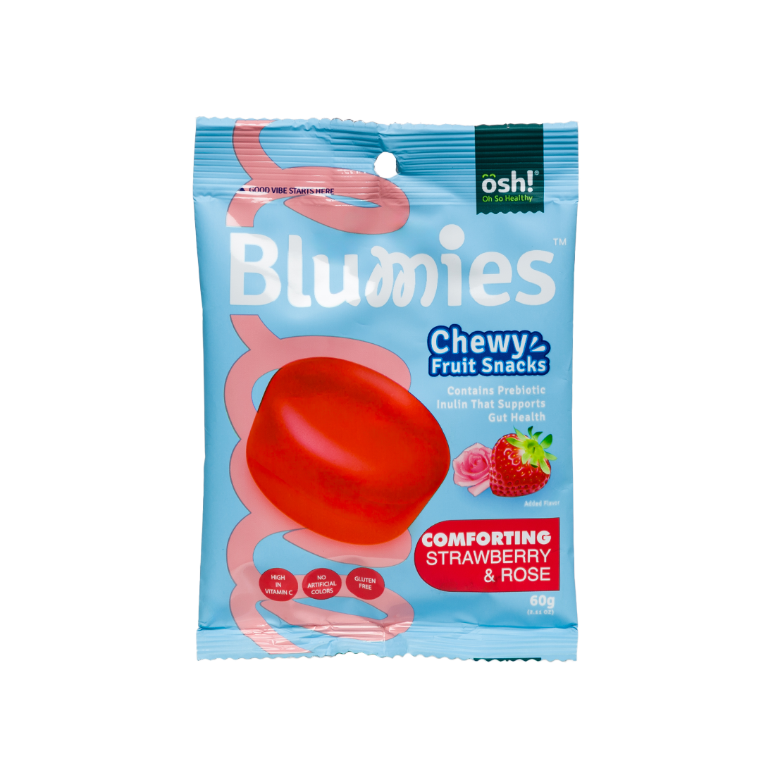 Blumies Chewy Fruit Snacks Comforting Strawberry & Rose 60g x 16 Packs