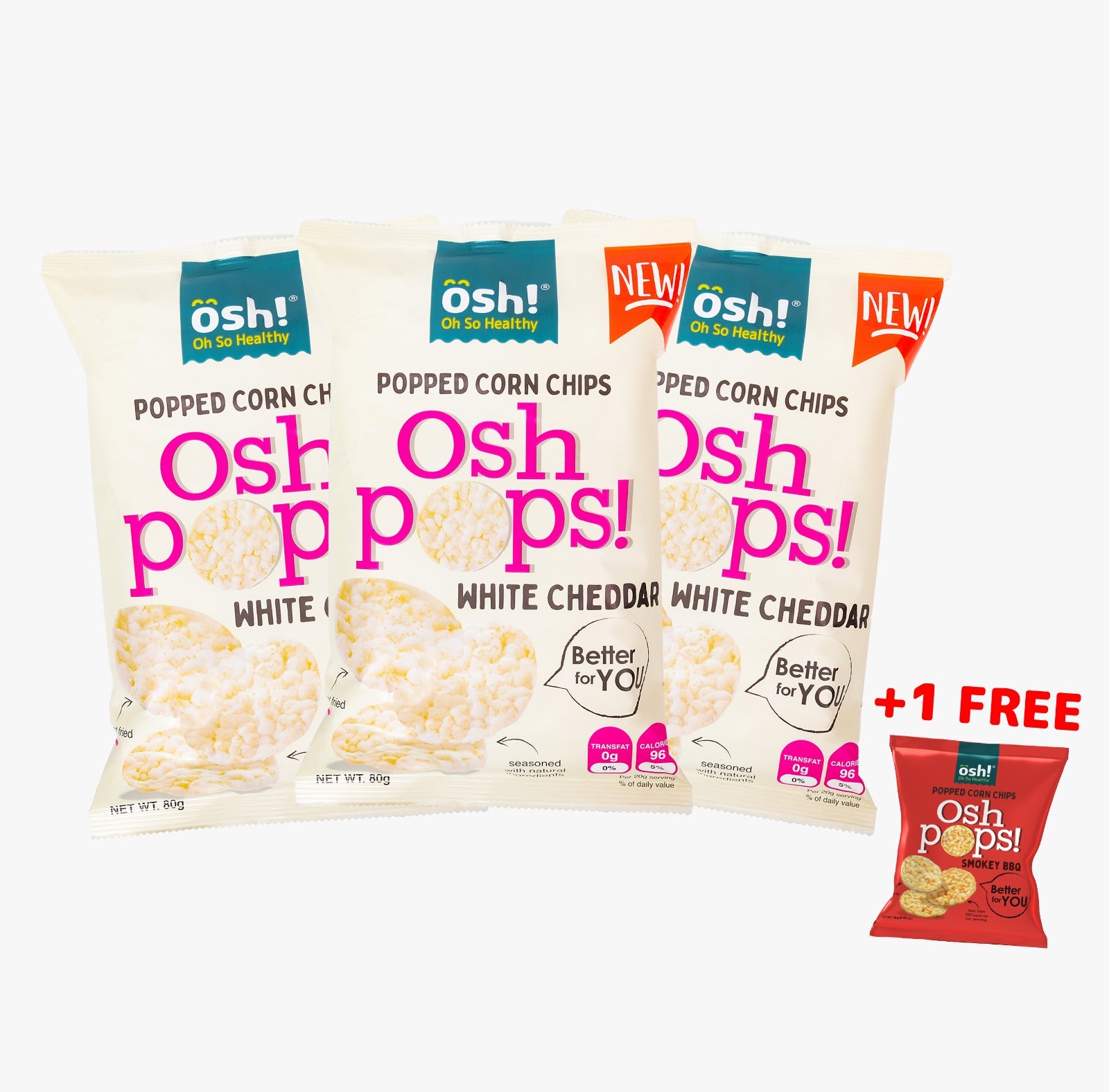 OSH! Pops! White Cheddar 80g